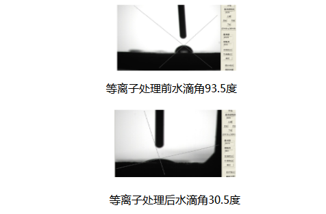 汽车天窗PP塑胶件样品经等离子清洗设备处理前后对比-球速等离子清洗机